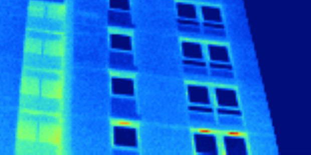 Thermal image of social housing Thermal image