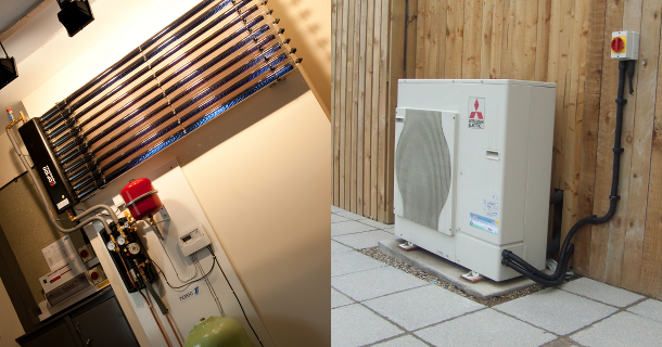 Solar thermal training rig and heat pump at Decerna Training Centre