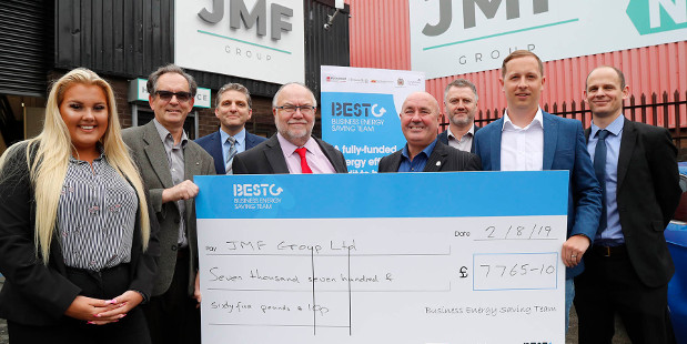 BEST Project - JMF recieve cheque from council for heat pump system