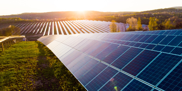 Solar farm - stock image