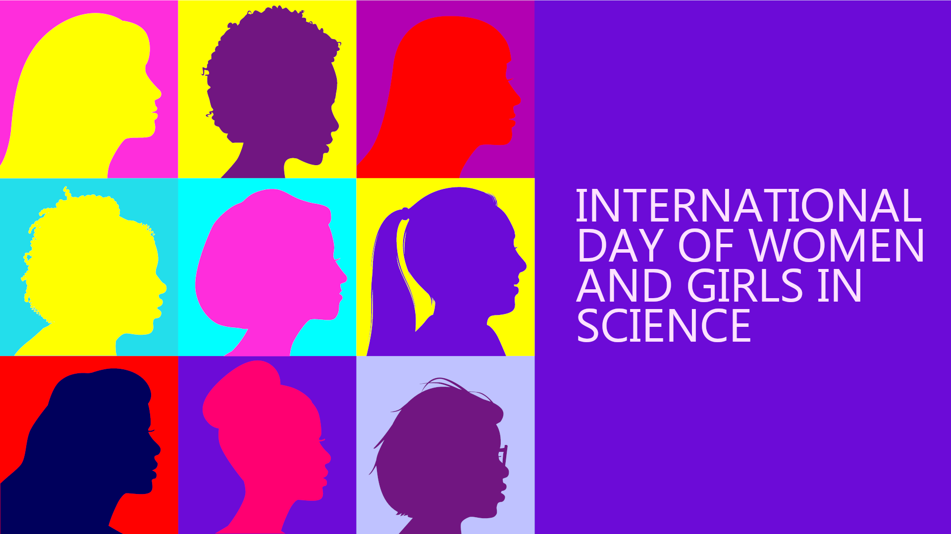 International Day of Women and Girls in Science image, different silhouettes of women