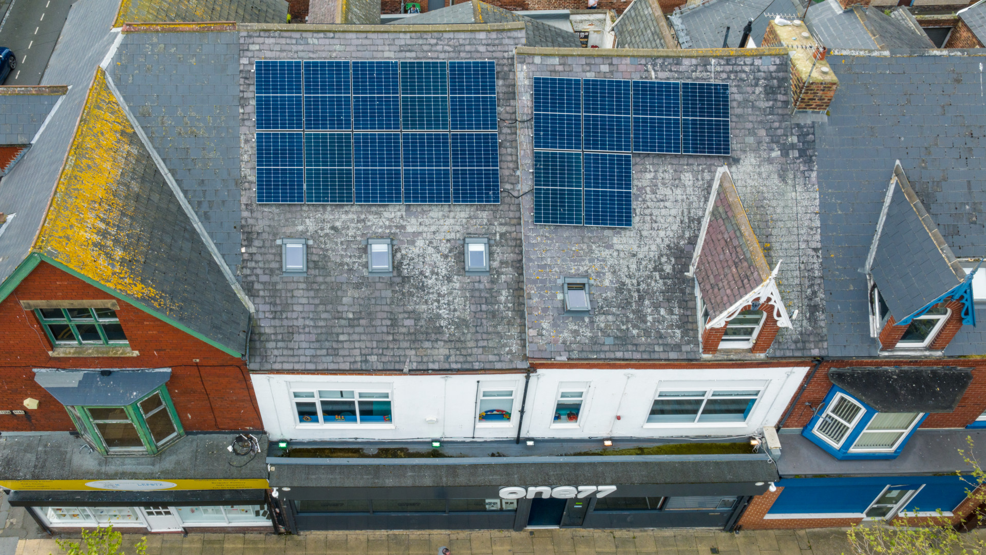 Solar panels installed in a companyy one77